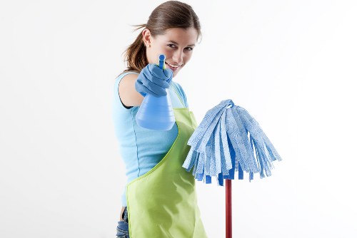 Cleaning team carrying out a deep cleaning service in a residential property
