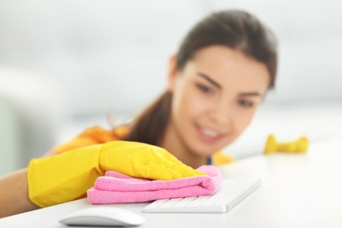 Client reviewing a cleaning checklist during a complaint process
