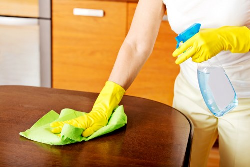 Safety-focused cleaning team preparing equipment for service